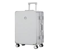 DWZXL Valigia Valigia trolley con telaio in alluminio, valigia con password con ruota universale silenziosa for studenti e studentesse Valigie(Silver)