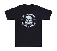 dx45EETY Skeleton Gen X EST 1974 Black Sheep of My Family Retro Mens Short Sleeve T-Shirt