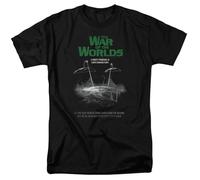 dx45EETY War of The Worlds Attack Poster T Shirt Sci-Fi Movie Retro Tee Black