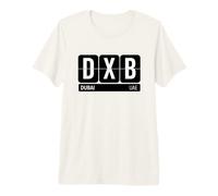 DXB Dubai Emirati Arabi Viaggi Codice Aeroporto Paese Souvenir Maglietta Premium