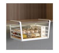 Dxcaicc Armadietto da Cucina con Cestello sotto ripiano con Ganci,Organizzatore per Armadietto da Cucina,Mensole per Cestini Appesi,Ripiano Sottoscala di Grande capacità,A