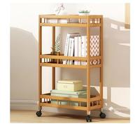 Dxcaicc Carrello portaoggetti in Legno Multistrato, Carrello per Scaffali Mobili con Ruote, Scaffale per scaffali ad Alta capacità, Bagno, Lavanderia, Soggiorno,3layer,40cm/15.7in