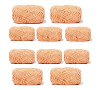 Dxcaicc Filato di Cotone Morbido a 4 Fili per Uncinetto e Maglia, gomitolo da 40 g, 128 m, Filato Liscio e Poco Soggetto a Pelucchi, Confortevole e Traspirante, Facile per Principianti,Light Orange