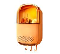 Dxcaicc Organizer da Parete per Utensili da Cucina, Nessun Trapano Necessario, Porta Bacchette E Cucchiai con Fori di Drenaggio E Coperchio Trasparente,Arancia