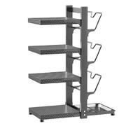 Dxcaicc Organizzatore di pentole e padelle, organizzatore di coperchi per pentole e padelle, Altezza e Posizione Regolabili, Risparmio di Spazio per Lo stoccaggio in Cucina,4 Layer
