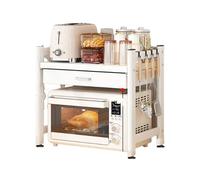 Dxcaicc Porta-Forno a microonde, Supporto per tostapane da Cucina con cassetto, Porta Bacchette, Ganci, Organizer da banco per Utensili, stoviglie,Bianca