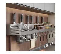 Dxcaicc Portautensili da Parete, Portautensili con Ganci, Scaffale Multifunzionale per Spezie, Scaffale da Parete per Appendere la Cucina per Spatola, Asciugamano,70cm/27.5in
