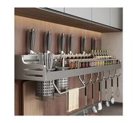 Dxcaicc Portautensili da Parete, Portautensili con Ganci, Scaffale Multifunzionale per Spezie, Scaffale da Parete per Appendere la Cucina per Spatola, Asciugamano,60cm/23.6in