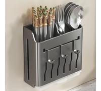 Dxcaicc Portautensili per Montaggio a Parete,Organizzatore da Appendere con Ganci,Porta Bacchette per Coltelli,Portaposate Portaposate,per Forchette,Cucchiai,Nero,A