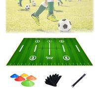Dxcaicc Tappetino da Allenamento per Calcio, Tappetino per Esercizi in Gomma Antiscivolo, Tappetino per Allenamento per Dribbling Pieghevolea,Verde,203cm/160cm