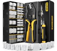 DxCRIMP Mini Fit, set di pinze crimpatrici Jr, con 12 stili, 2 - 10 pin Molex 4,2 mm, spessore filo 0,25 - 0,75 mm², con strumento di rimozione, strumento di crimpatura [0,03 - 0,75 mm²], compatibile