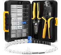 DxCRIMP Pinze a Crimpare set 28 tipi di JST Connettori, Strumenti di Crimpatura D upont 0,03-0,5mm², kit di connettori 2,54mm D upont,Connettori JST-XH+JST-PH, per D upont, JST(XH/SM/SYP), Molex, AMP