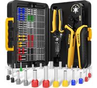 DxCRIMP Set di Pinze Puntalini, Pinza Crimpatrice Capicorda,con 21 tipi di Puntalini isolati e non isolati,Connettori Elettrici 0,25-6mm² Pinza Puntalini Esagonale,Pressatrice Multistrato,Criming Tool
