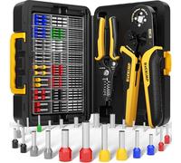 DxCRIMP Set di Pinze Puntalini - Pinza Crimpatrice Capicorda - con 24 tipi di Puntalini isolati e non isolati,Connettori Elettrici 0,25-10mm² Pinza Puntalini,Pressatrice Multistrato,Pinza Elettricista