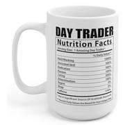Dxcvbrds Divertente tazza da caffè bianca con scritta "Day Trader Nutrizional", idea regalo di Natale, 325 ml