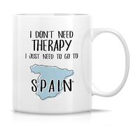 Dxcvbrds Divertente tazza da caffè in ceramica con scritta in lingua inglese "Just Need to Go to Spain Fan Lover", sarcasmo, sarcastico, motivazionale, da viaggio, regalo di compleanno per lui, sua