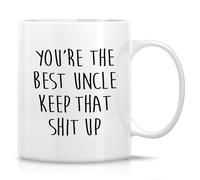 Dxcvbrds Divertente tazza per zio con scritta in lingua inglese "Best Uncle", tazza da caffè o tè in ceramica, divertente regalo sarcastico per zio di nipoti e nipoti, ringraziamento divertente e