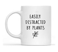 Dxcvbrds Tazza con scritta "easily distracted by plants", divertente regalo per gli amanti delle piante, regalo per giardinieri, giardinieri, amanti delle piante, giardinaggio
