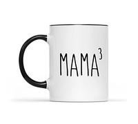 Dxcvbrds Tazza con scritta "New Mama of Three", regalo per la madre di tre, tazza divertente per la mamma, regalo per la mamma, annuncio di gravidanza, mamma di 3, tre bambini, tazza in ceramica con