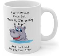 Dxcvbrds Tazza da caffè con ippopotamo, regalo divertente per donne e amanti della mamma, compleanno, festa della mamma, Natale, tazza da caffè, 325 ml