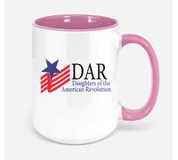 Dxcvbrds Tazza da caffè con scritta "For Dar Daughters Of The American Revolution", 325 ml, per tè e tè, 325 ml, Xh2rxj (rosa)