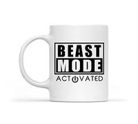 Dxcvbrds Tazza da caffè con scritta "New Beast Mode", per palestra, bodybuilding, sport, motivazione, 325 ml