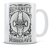 Dxcvbrds Tazza da caffè Firefly Serenity - Aim To Misbehave - Tazza da caffè bianca in ceramica da 27,5 ml, double face