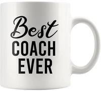 Dxcvbrds Tazza da caffè in ceramica con scritta in lingua inglese "Best Coach Ever Sports Gym Instructor", tazza da caffè in ceramica, per insegnanti, team manager, mentore, per compleanni, San