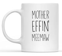 Dxcvbrds Tazza da caffè in ceramica per Meemaw, tazza da caffè double-face per Meemaw, regalo di compleanno, Ringraziamento o Natale, tazza in ceramica bianca, 325 ml
