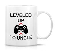 Dxcvbrds Tazza divertente - Leveled Up to Uncle Gamer, tazza da tè in ceramica - divertente, sarcasmo, sarcastico, ispiratore, notizie sulla gravidanza, baby shower, regalo di compleanno per lui