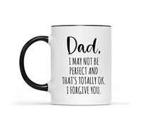 Dxcvbrds Tazza divertente per papà da figlia figlio, divertente tazza per la festa del papà, tazza da caffè per papà, festa del papà, regalo per la festa del papà, tazza in ceramica con accento nero