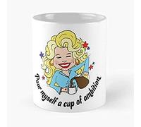 Dxcvbrds Tazza in ceramica con scritta "Parton Myself Of A Pour Ambition", 325 ml