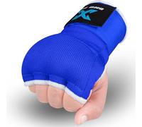 DXD FIT Sottoguanti Gel Fasce Boxe Interni Bende, 75cm Elastico Lunghe Polsiere, Pugno Imbottita Protezione Bendaggi Guanti, Allenamento Kickboxing Arti Marziali Punzonatura (Blu, L)