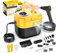 DXD Pulitore a vapore portatile, pulitore a vapore ad alta pressione da 2500 W per la casa, serbatoio grande da 1700 ml, riscaldamento rapido in 10 secondi, 21 accessori, per auto, pulizia del grasso