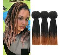 DXdixiu Dreadlock Extensions Synthetic Hair 30 Strands 100% Full Handmade Permanent Loc Extension Hair for Women/Men Daily Wear & Parties (T30, 8inch)
