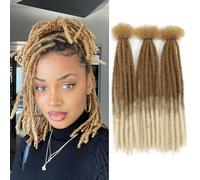 DXdixiu Dreadlock Extensions Synthetic Hair 30 Strands 100% Full Handmade Permanent Loc Extension Hair for Women/Men/Kids Daily Wear & Parties (27-613)