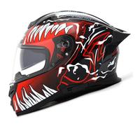 DXDRT Casco Moto Dual Visor Full Face DOT/ECE Approvato Moto Moto Street Casco Racing Cascos para Motos per Adulti, Uomini e Donne,Venom,XL