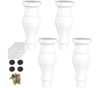 DXEAIN Furniture Legs,Table Leg,White Solid Wood Sofa,Replacement,with Mounting Plates,Set of 4,