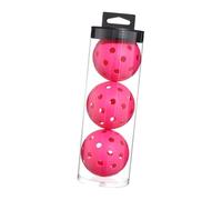 DXEHSEUY 3 palline da pickleball, accessori per torneo all'aperto e al chiuso, colore rosso rosa, 7,4 cm