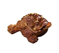 DXEHSEUY Ornamento per animali domestici, accessori per il tè, statuetta cinese Kungfu Toad che cambia colore, S Aureate, oro