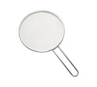 DXEHSEUY Schermo paraschizzi con manico resistente al calore, per padella, 19 cm, argento