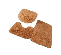 DXEHSEUY Set di 3 tappetini da bagno con tappetino da bagno e copriwater, a forma di U, colore: cachi