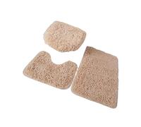 DXEHSEUY Set di 3 tappetini da bagno con tappetino da bagno e copriwater, a forma di U, colore marrone chiaro