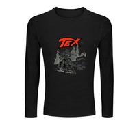Dxgbobvg Maglietta Tex Willer Loose Funny Cotton Men's Tee Crewneck Long Sleeve Unisex 100% Cotton T Shirt Black L