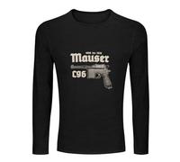Dxgbobvg Mauser C96 Men's Tee Crewneck Long Sleeve Unisex 100% Cotton T Shirt Black L