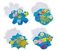 DXIA 4 Pezzi Sottobicchieri Stampi In Silicone Resina, Epossidica Stampo Per Colata Di Sottobicchieri Fai Da Te, Stampo In Resina Per Colata Epossidica Vassoio Tappetini Per Bicchiere Di Vino Stampo