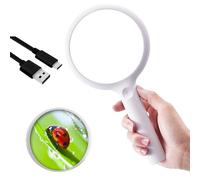 DXIA Magnifying Glass with 20 LED Lights, 30X Handheld LED Illuminated Magnifier, Lightweight Reading Magnifying Glass for Seniors Read, Coins, Inspection, Jewellery, Hobbies & Crafts