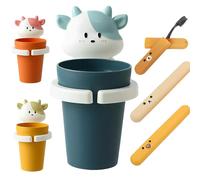 DXIA Porta Spazzolino Con Portaspazzolino Per Bambini, Bicchiere Portaspazzolini Con 3pcs Portatile Custodia Per Spazzolino, Bath Spazzolino Dentifricio Tazza Per Spazzolini E Dentifricio(Blu)