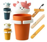 DXIA Porta Spazzolino Con Portaspazzolino Per Bambini, Bicchiere Portaspazzolini Con 3pcs Portatile Custodia Per Spazzolino, Bath Spazzolino Dentifricio Tazza Per Spazzolini E Dentifricio(Rosa)