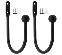 DXLing 2 Pezzi Metal Holdback Tenda Ganci Fermatende Moderni Gancio per Tenda Metal Holdback Cristallo Tenda Fermatenda Metallo Supporto Parete Gancio Fermatende Decorativi - Nero